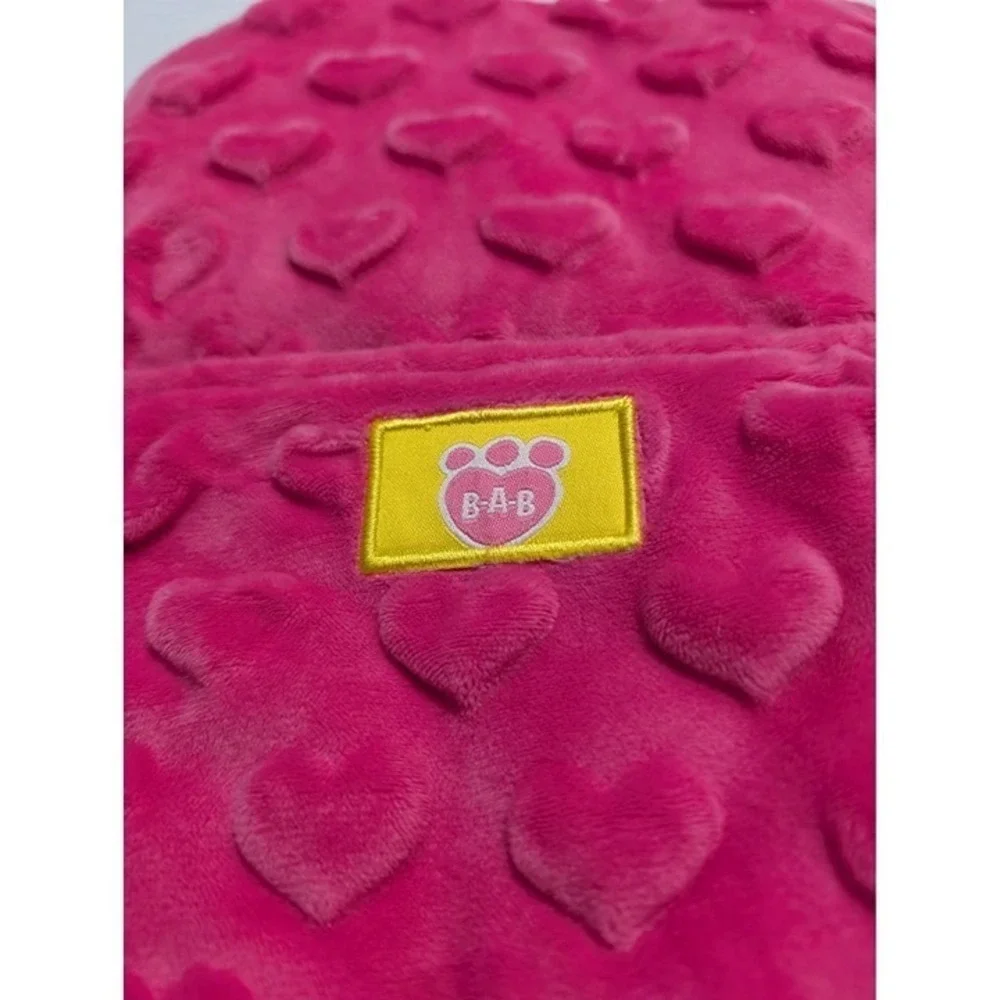 BAB Build A Bear‎ Workshop pink backpack carrier textured love hearts adjustable